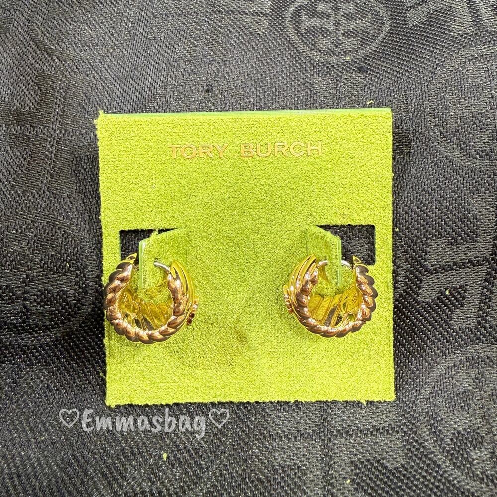Tory Burch Rope Logo Huggie Earring 178410 Tory Gold $150
